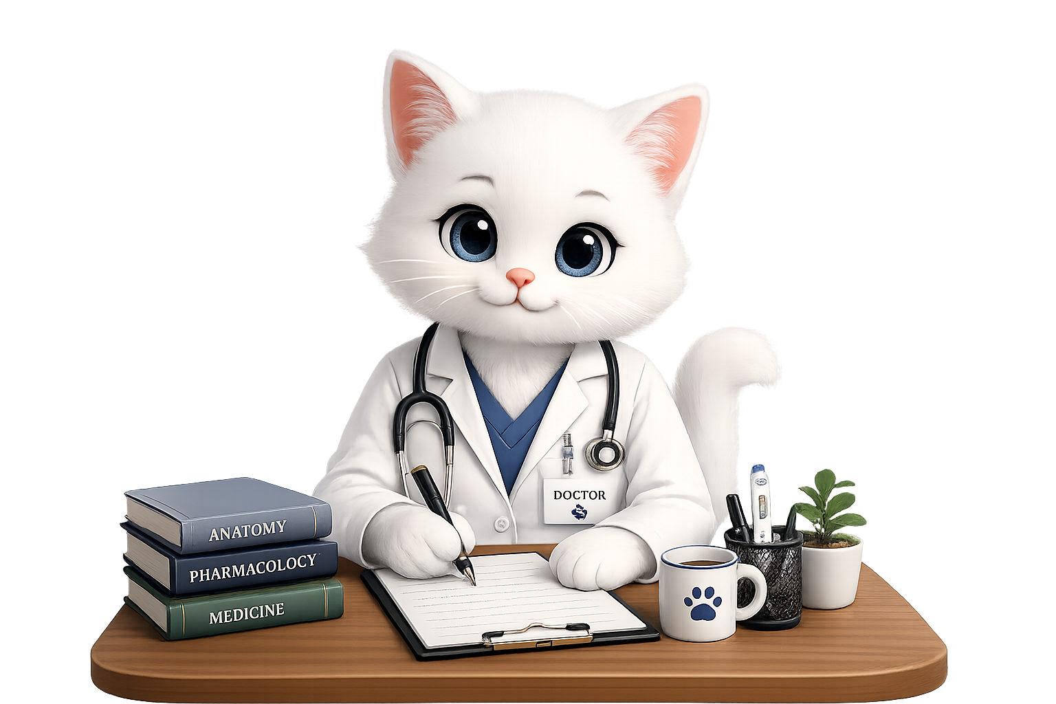 Maskot Standar - Kucing Dokter